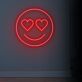Smiley mit Herzaugen LED-Neonschild Wohnzimmer Bar