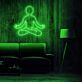 Meditierende Figur im Lotussitz LED-Neonschild Yoga Studio Wohnzimmer