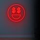 Smiley mit Dollarzeichen-Augen LED-Neonschild für Bar und Gaming
