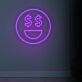 Smiley mit Dollarzeichen-Augen LED-Neonschild für Bar und Gaming