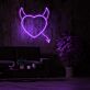 Herz mit Teufelshörnern und Schwanz LED-Neonschild für Bar Club