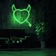 Herz mit Teufelshörnern und Schwanz LED-Neonschild für Bar Club