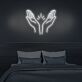 zwei Hände mit Strahlen LED-Neonschild Wohnzimmer Studio