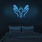 zwei Hände mit Strahlen LED-Neonschild Wohnzimmer Studio