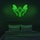 zwei Hände mit Strahlen LED-Neonschild Wohnzimmer Studio