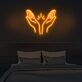 zwei Hände mit Strahlen LED-Neonschild Wohnzimmer Studio