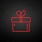 Geschenkbox mit Herz LED-Neonschild Wohnzimmer Party