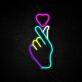 Handgeste mit Herzsymbol LED-Neonschild Wohnzimmer Schlafzimmer