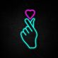 Handgeste mit Herzsymbol LED-Neonschild Wohnzimmer Schlafzimmer