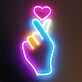 Handgeste mit Herzsymbol LED-Neonschild Wohnzimmer Schlafzimmer