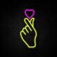 Handgeste mit Herzsymbol LED-Neonschild Wohnzimmer Schlafzimmer