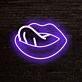 Lippen mit herausgestreckter Zunge LED-Neonschild für Bar Club