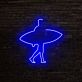 Surfer mit Surfbrett LED-Neonschild Wohnzimmer Bar