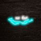 geschlossene Augen mit Wellenlinie LED-Neonschild Wohnzimmer Schlafzimmer