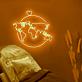 Weltkarte mit Herz LED-Neonschild für Wohnzimmer oder Büro
