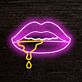 Lippen mit tropfender Flüssigkeit LED-Neonschild für Bar Club