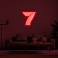 LED Neonschild Zahl 7 im modernen Design