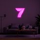 LED Neonschild Zahl 7 im modernen Design
