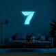 LED Neonschild Zahl 7 im modernen Design