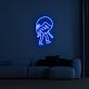 gehende Figur mit gesenktem Kopf LED-Neonschild Wohnzimmer Lounge