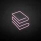 gestapelte Bücher LED-Neonschild für Bibliothek und Leseraum