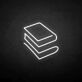 gestapelte Bücher LED-Neonschild für Bibliothek und Leseraum