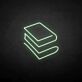 gestapelte Bücher LED-Neonschild für Bibliothek und Leseraum