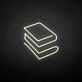 gestapelte Bücher LED-Neonschild für Bibliothek und Leseraum
