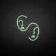 Abstrakte Gesichter Illustration LED-Neonschild Wohnzimmer Studio