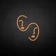 Abstrakte Gesichter Illustration LED-Neonschild Wohnzimmer Studio