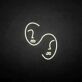 Abstrakte Gesichter Illustration LED-Neonschild Wohnzimmer Studio