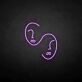 Abstrakte Gesichter Illustration LED-Neonschild Wohnzimmer Studio