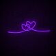 zwei ineinander verschlungene Herzen LED-Neonschild Wohnzimmer Schlafzimmer