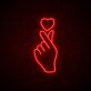 Hand mit Herzsymbol LED-Neonschild Wohnzimmer Cafe