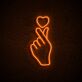 Hand mit Herzsymbol LED-Neonschild Wohnzimmer Cafe
