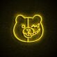 Bärengesicht mit schelmischem Ausdruck LED-Neonschild Gaming Wohnzimmer