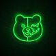Bärengesicht mit schelmischem Ausdruck LED-Neonschild Gaming Wohnzimmer