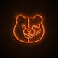Bärengesicht mit schelmischem Ausdruck LED-Neonschild Gaming Wohnzimmer