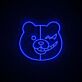 Bärengesicht mit schelmischem Ausdruck LED-Neonschild Gaming Wohnzimmer