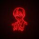 Animefigur mit Uniform LED-Neonschild für Gamingzimmer