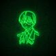 Animefigur mit Uniform LED-Neonschild für Gamingzimmer