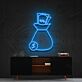 Geldsack mit Münze und Geldscheinen LED-Neonschild für Büro Arbeitszimmer