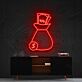 Geldsack mit Münze und Geldscheinen LED-Neonschild für Büro Arbeitszimmer