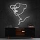 Porträt mit Sonnenbrille LED-Neonschild Wohnzimmer Studio