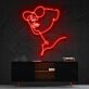 Porträt mit Sonnenbrille LED-Neonschild Wohnzimmer Studio