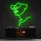 Porträt mit Sonnenbrille LED-Neonschild Wohnzimmer Studio