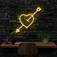 Herz mit Pfeil LED-Neonschild Wohnzimmer Schlafzimmer
