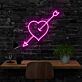 Herz mit Pfeil LED-Neonschild Wohnzimmer Schlafzimmer