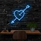 Herz mit Pfeil LED-Neonschild Wohnzimmer Schlafzimmer