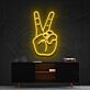 Hand mit Victory Zeichen LED-Neonschild Wohnzimmer Büro